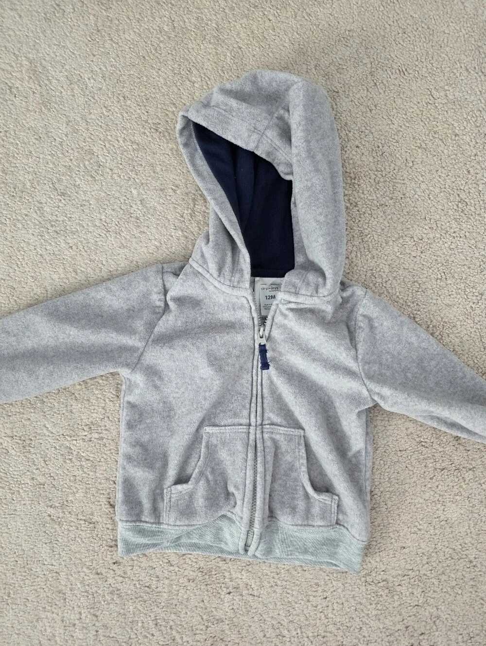 Baby Boy 12m Fuzzy Gray Jacket